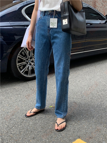 summer cotton long plain jeans